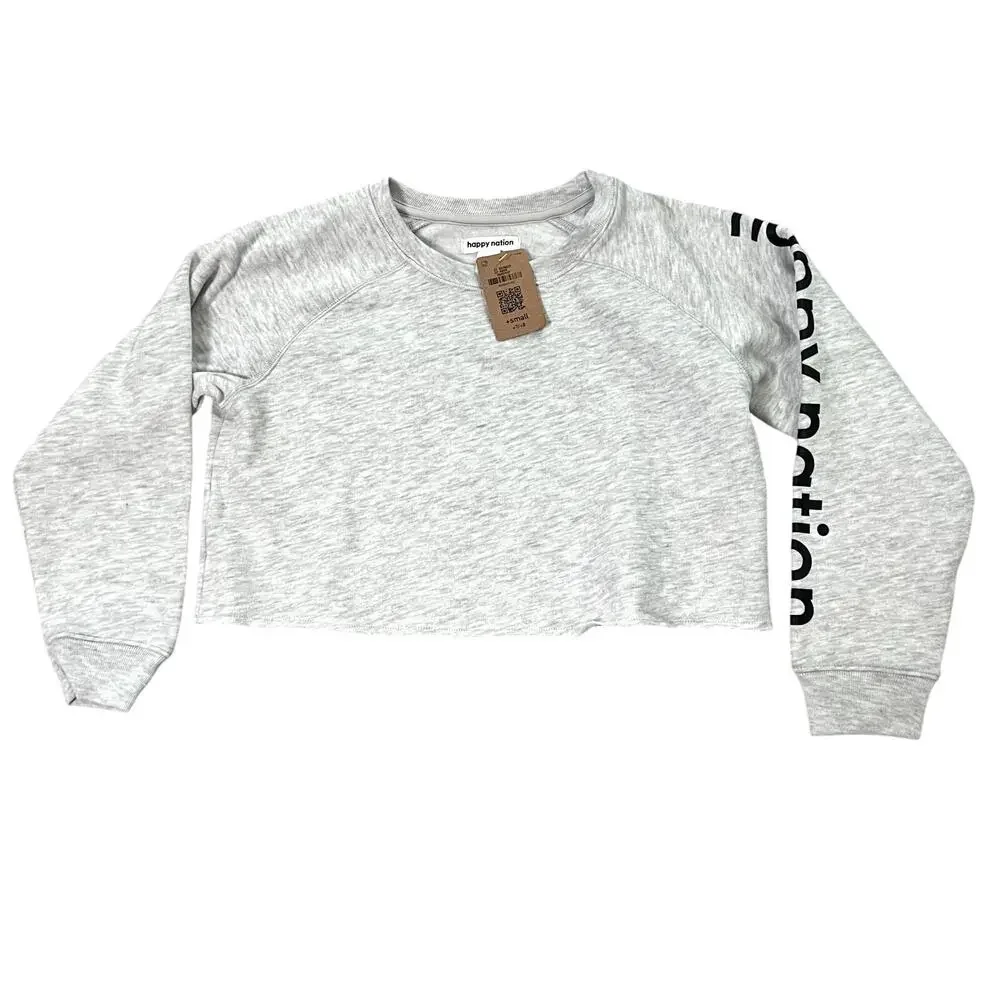 Happy Nation Cropped Sweater Sz Small/ Kids 7-8
